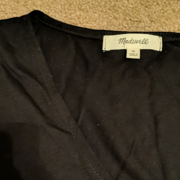 Madewell Faux Wrap Bodysuit in Black - Picture 3 of 4
